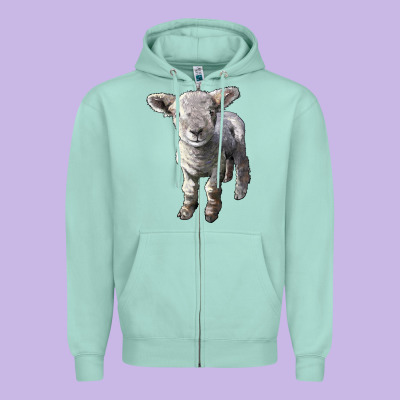 Southdown Baby Sheep Zipper Hoodie Designed By Lillyallendesigns
