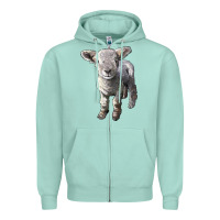 Seafoam southdown baby sheep Zipper Hoodie - LillyAllenDesigns