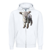 White southdown baby sheep Zipper Hoodie - LillyAllenDesigns