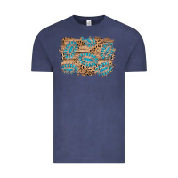 Vintage Denim gemstone wood leopard background Vintage Tee - AdoDesignShop