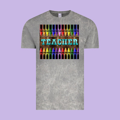 Teacher Crayons Vintage Tee Designed By Lillyallendesigns