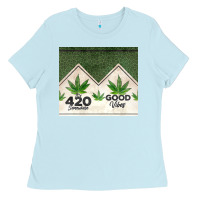 Baby Blue 420 somewhere good vibes weed tumbler2 Ladies Tee - CTS Tumbler Store
