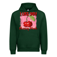 Forest Green I like you cherry much Valentine's Day Urban Hoodie - FaDigitalArtStudio