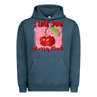 Pigment Midnight Navy I like you cherry much Valentine's Day Urban Hoodie - FaDigitalArtStudio