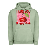 Pigment Oil Green I like you cherry much Valentine's Day Urban Hoodie - FaDigitalArtStudio