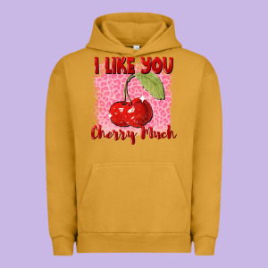 I Like You Cherry Much Valentine's Day Urban Hoodie Designed By Fadigitalartstudio