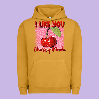 I Like You Cherry Much Valentine's Day Urban Hoodie Designed By Fadigitalartstudio