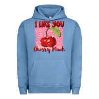 Pigment Pebble Blue I like you cherry much Valentine's Day Urban Hoodie - FaDigitalArtStudio