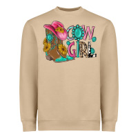 Mushroom cow girl western boots Heavyweight Sweatshirt - MaliasSmallBusiness