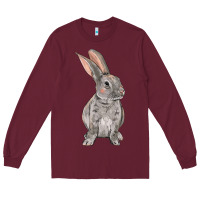 Burgundy Easter bunny Long Sleeve Tee - NancyCooperArtShop