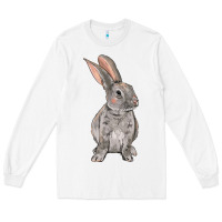 White Easter bunny Long Sleeve Tee - NancyCooperArtShop