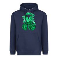 Navy Emerald green ribbon Liver Cancer boxing gloves Heavyweight Hoodie - NancyCooperArtShop