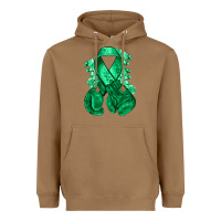 Toasted Coconut Emerald green ribbon Liver Cancer boxing gloves Heavyweight Hoodie - NancyCooperArtShop
