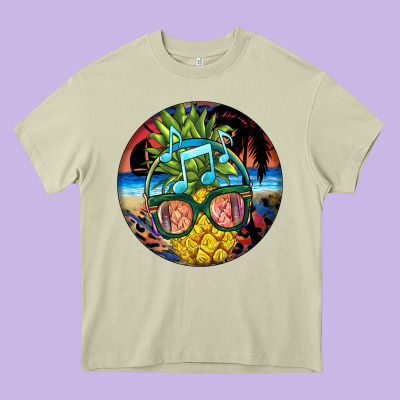 Pineapple Relaxing Heavy Core Tee Designed By Barkaloodesign