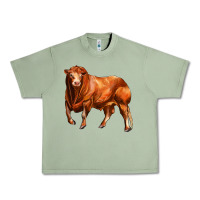 Oil Green red angus bull Urban Heavy Tee - LillyAllenDesigns