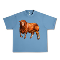 Pebble Blue red angus bull Urban Heavy Tee - LillyAllenDesigns