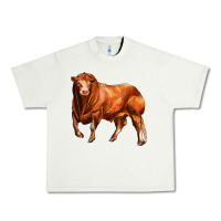 Pistachio red angus bull Urban Heavy Tee - LillyAllenDesigns