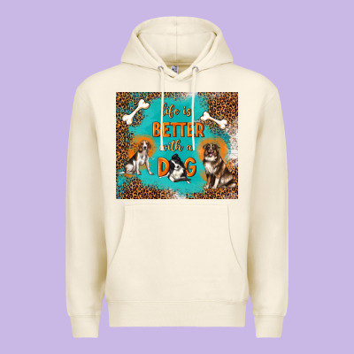 Life Is Better With A Dog Premium Hoodie Designed By Tumblerdesignbyshophia