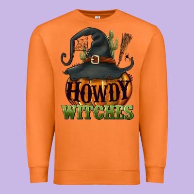 Howdy Witches Premium Sweatshirt Designed By Nancycooperartshop