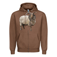 Chestnut navajo churro sheep Zipper Hoodie - LillyAllenDesigns