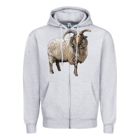 Heather Grey navajo churro sheep Zipper Hoodie - LillyAllenDesigns