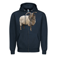 Navy navajo churro sheep Zipper Hoodie - LillyAllenDesigns