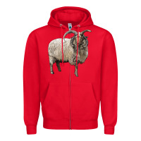 Red navajo churro sheep Zipper Hoodie - LillyAllenDesigns