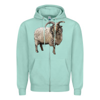 Seafoam navajo churro sheep Zipper Hoodie - LillyAllenDesigns