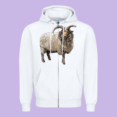 Navajo Churro Sheep Zipper Hoodie Designed By Lillyallendesigns