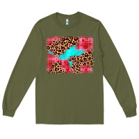 Army Green valentine's day leopard background Long Sleeve Tee - JahusDesignShop