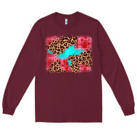 Burgundy valentine's day leopard background Long Sleeve Tee - JahusDesignShop