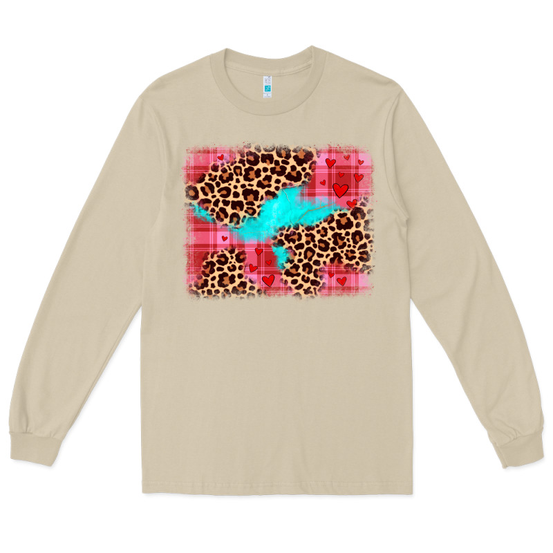 Valentine's Day Leopard Background Long Sleeve Tee by JahusDesignShop | Teevron