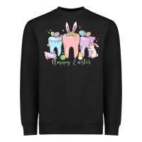 Black happy easter teeth Heavyweight Sweatshirt - MaliasSmallBusiness