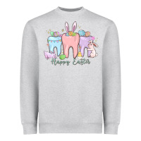 Heather Grey happy easter teeth Heavyweight Sweatshirt - MaliasSmallBusiness