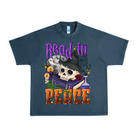 Midnight Navy Read in peace Halloween Urban Heavy Tee - NancyCooperArtShop