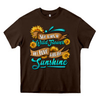 Chocolate Brown she was a wild flower in love with the sunshine Heavy Core Tee - HRA Design Shop