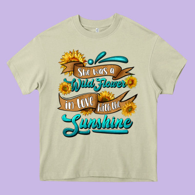 She Was A Wild Flower In Love With The Sunshine Heavy Core Tee Designed By Hra Design Shop
