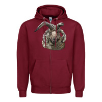 Burgundy navajo churro sheep head Zipper Hoodie - LillyAllenDesigns