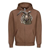 Chestnut navajo churro sheep head Zipper Hoodie - LillyAllenDesigns