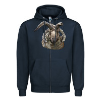 Navy navajo churro sheep head Zipper Hoodie - LillyAllenDesigns