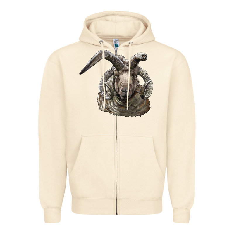 Navajo Churro Sheep Head Zipper Hoodie by LillyAllenDesigns | Teevron