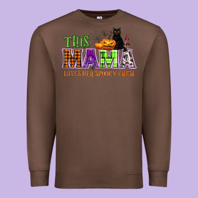 This Mama Loves Her Spooky Crew Premium Sweatshirt Designed By Nancycooperartshop