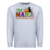Heather Grey This mama loves her spooky crew Premium Sweatshirt - NancyCooperArtShop