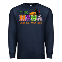 Navy This mama loves her spooky crew Premium Sweatshirt - NancyCooperArtShop