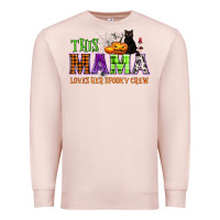 Pale Pink This mama loves her spooky crew Premium Sweatshirt - NancyCooperArtShop