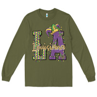 Army Green louisiana mardi gras Long Sleeve Tee - MaliasSmallBusiness