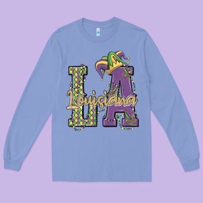 Louisiana Mardi Gras Long Sleeve Tee Designed By Maliassmallbusiness