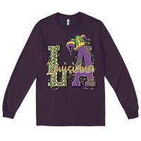 Plum louisiana mardi gras Long Sleeve Tee - MaliasSmallBusiness