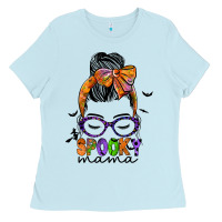 Baby Blue spooky mama Ladies Tee - JahusDesignShop