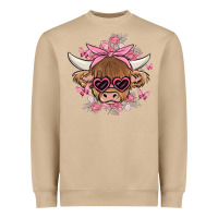 Mushroom cow with flowers and butterflies Heavyweight Sweatshirt - MaliasSmallBusiness